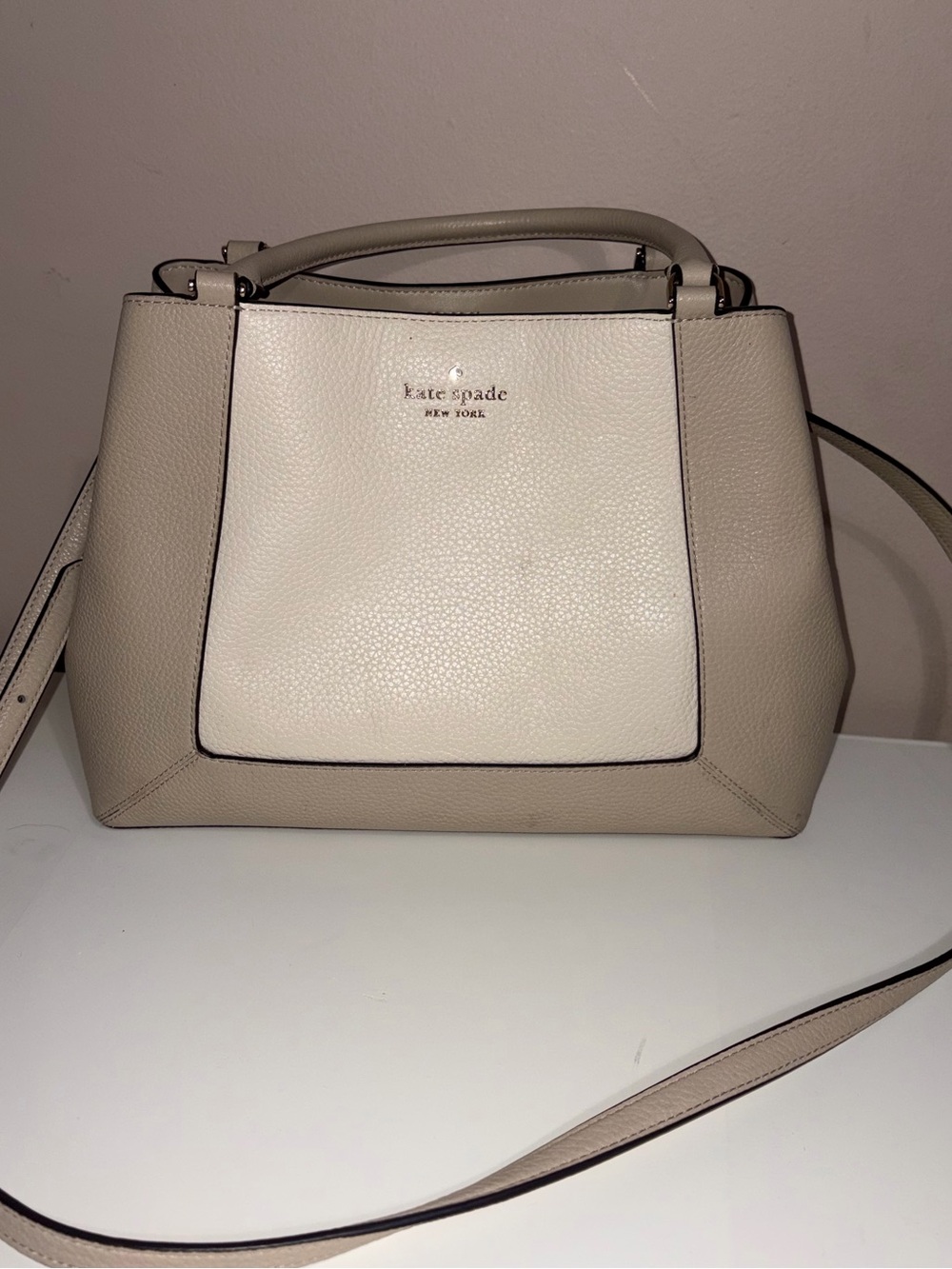 kate spade Lena color block leather satchel bag